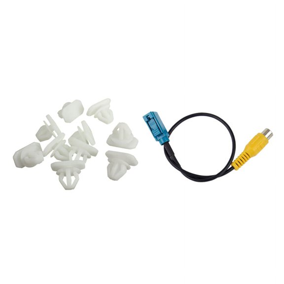 10 Pcs Wheel Arch Trim Clips Plastic Front Rear & 1 Pcs 8Inch Fakra Reversing Camera Cable Parking Adapter