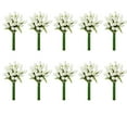 10 Pcs White Flowers Silk Flowers 13.5" for Easter Day Home Kitchen