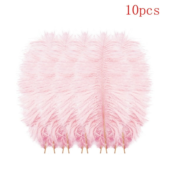 10 Pcs White Pink Ostrich Feathers, for Party Centerpieces N, By Meiiso, Large Inventory!
