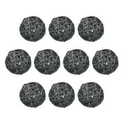 Uxcell 10Pcs Wicker Rattan Balls 2.4" Rattan Decorative Balls for Centerpiece Bowls Vase Fillers Home Decor Black