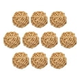 thumbnail image 1 of Uxcell 10Pcs Wicker Rattan Balls 2.4" Rattan Decorative Balls for Centerpiece Bowls Vase Fillers Home Decor Golden, 1 of 6