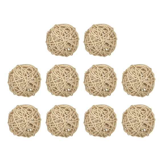 10 Pcs Wicker Rattan Balls 3.2 Inch Rattan Balls Vase Fillers for Wedding Party Home Decoration Original Color
