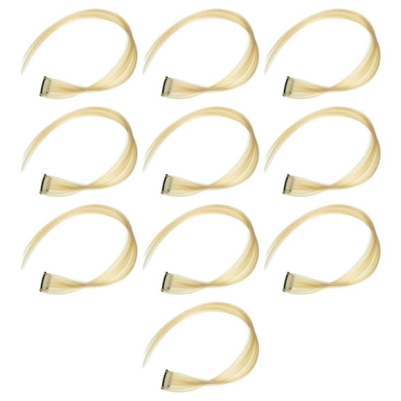 10 Pcs Wig Hair Barrettes for Women Extension Clips Ties Miss Women's Beige