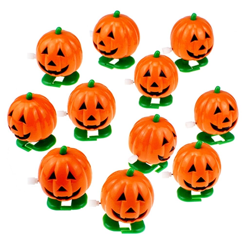 10 Pcs Windup Toy Clockwork Waking Smile Face Pumpkins Toy Holiday