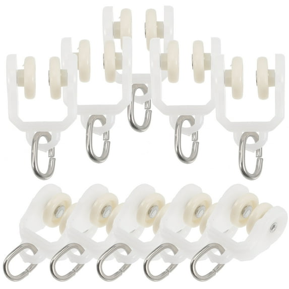 NIAIZEK Smooth Rolling Curtain Gliders with Plastic Alloy Round Track Sliders for Drapery and Window Treatments