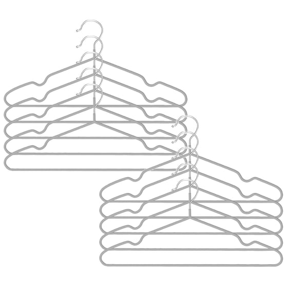 10 Pcs Wire Hangers Heavy Duty Clothes Hanger Metal Wire Non Slip Hangers for Clothes Space Saving Hanger Triangle Clothes Coat Dress for Closet Dorm Rack, 15.94"x7.08", Gray
