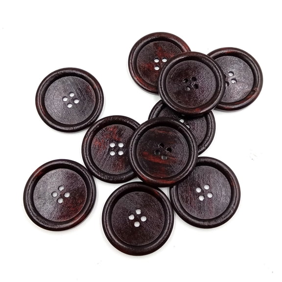10 Pcs Wood Buttons Sewing Buttons Coat Buttons Four Holes Buttons Assorted Buttons 4 Holes Buttons