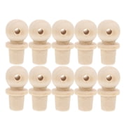 10 Pcs Wood Finials Bottle Stoppers for Glass Bottles Beige