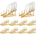 thumbnail image 1 of 6 Pcs Wooden Dish Rack Bamboo Drying Rack Stand Kitchen Plate Organizer Plate Holder for Cabinet Cutting Board Display Stand for Dish Plate Bowl Water Bottles Cup Pot Lid Cutting Board, 1 of 9