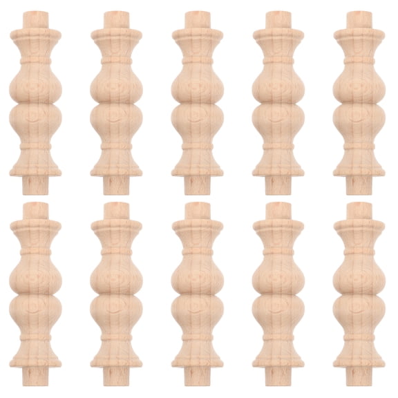 10 Pcs Wooden Finials for Crafts Roman Column Pillars Khaki