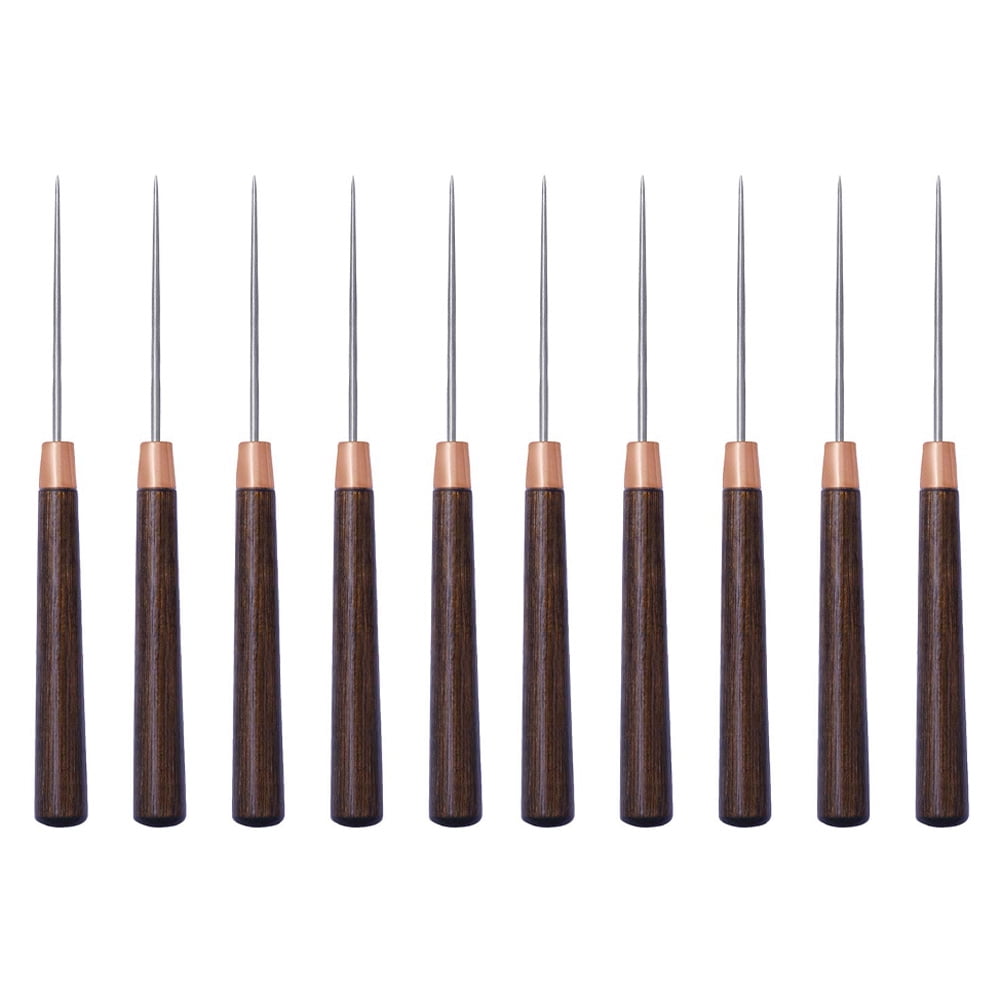 10 Pcs Wooden Handle Awl Hole Punch Awls Leather Awl DIY Leather Craft