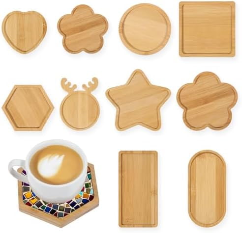 10 Pcs Wooden Mosaic Bases Mosaic Kits Various Shapes Mosaic Substrates ...