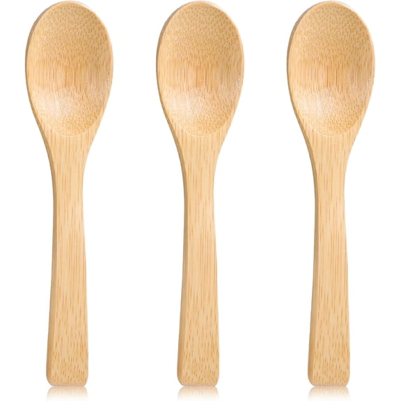 10 Pcs Wooden Spoons for Eating, 5.9 Inch Bamboo Spoons, Small Wooden Spoon, Honey Spoon for Tea, Tiny Wood Teaspoons, Table Spoons for Serving Kitchen