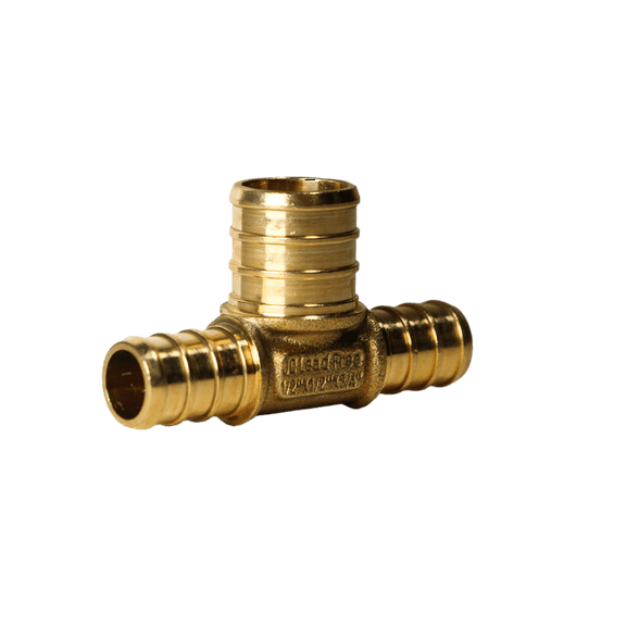 10 Pcs. XFITTING 1/2" x 1/2" x 3/4" Pex Tee, Pex B Reducing Tee Crimp Version 25-1-2=10X