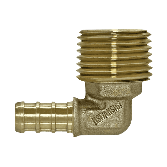 10 Pcs XFITTING Barb Crimp 3/8 Inch Pex X 1/2 Inch Male Threaded Elbow, 3/8 Inch x 1/2 Inch Pex Male Elbow