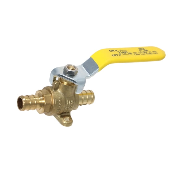 10 Pcs XFITTING Barb Crimp Pex 1/2 Inch Ball Valve With Drop Ear, 24-3-3=10XX
