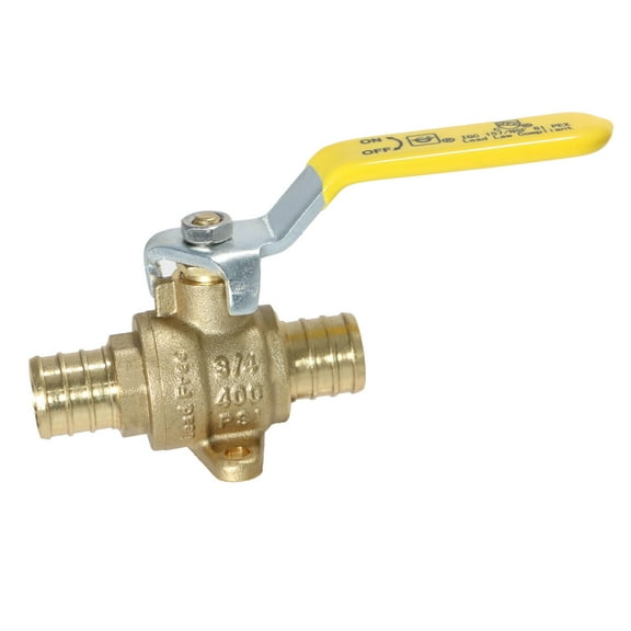 10 Pcs XFITTING Barb Crimp Pex 3/4 Inch Ball Valve With Drop Ear, 24-3-4=10XX