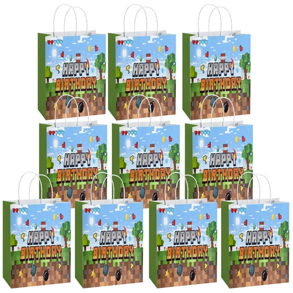 10 Pcs YAHAFEPY Video Game Party Paper Gift Bags, Cool Styles Party Favor Bags with Handles for Party Decorations, Duty Game Gift Bags for Boys Girls Kids Birthday Party Supplies Favors