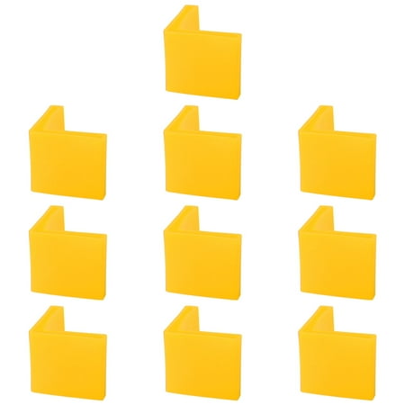 10 Pcs Yellow Plastic Angle Iron Foot Pad L Shaped Edge Leg Cover 45mmx45mm