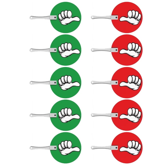 10 Pcs Yes or No Classroom Signs Thumb Up Thumb Down Voting Paddle Teacher Supplies Plastic Auction Paddle for Classroom