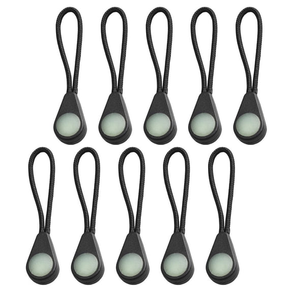 10 Pcs Zipper Key Chain Charm Luminous Pullers Backpack