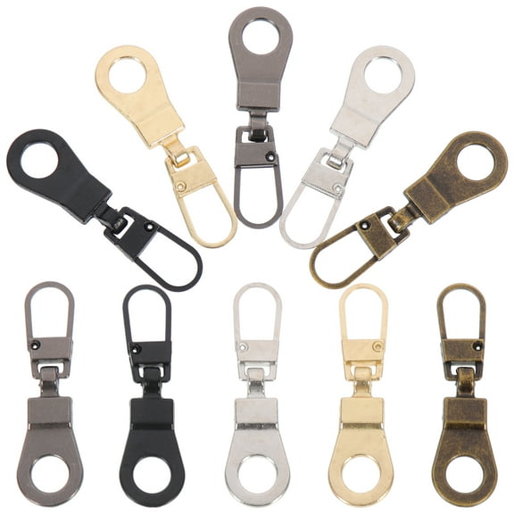 10 Pcs Zipper Slider Luggage Pulls Jewelry Clothing Repair Kit Backpack Metal