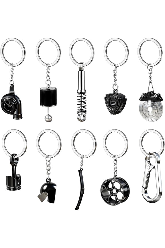 10 Pcs car keychains.Keychain for Men.Cool Keychain.First Choice for Car Enthusiast.Gifts for Car Guys.