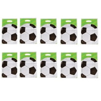 10 Pcs Soccer Treat Candy Bags,Soccer Goodie Bag,Soccer Party Favors Bags Soccer Theme Gift Bag for Birthday Decorations,Soccer Themed Party Supplies, 7x9.8 Inch, Green