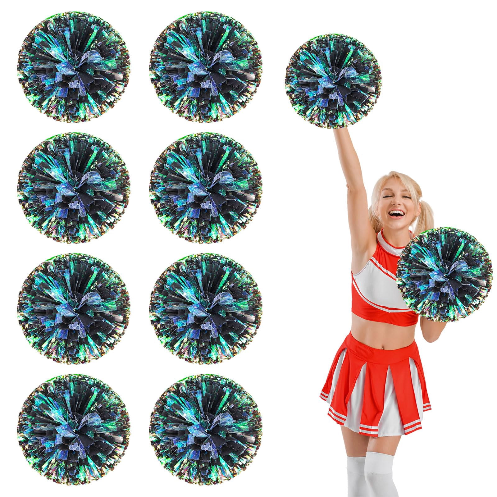 10 Pcs pom poms Cheer,pom poms Cheerleading with Finger Holes Cheer Pom Pomsfor Dance, Matches