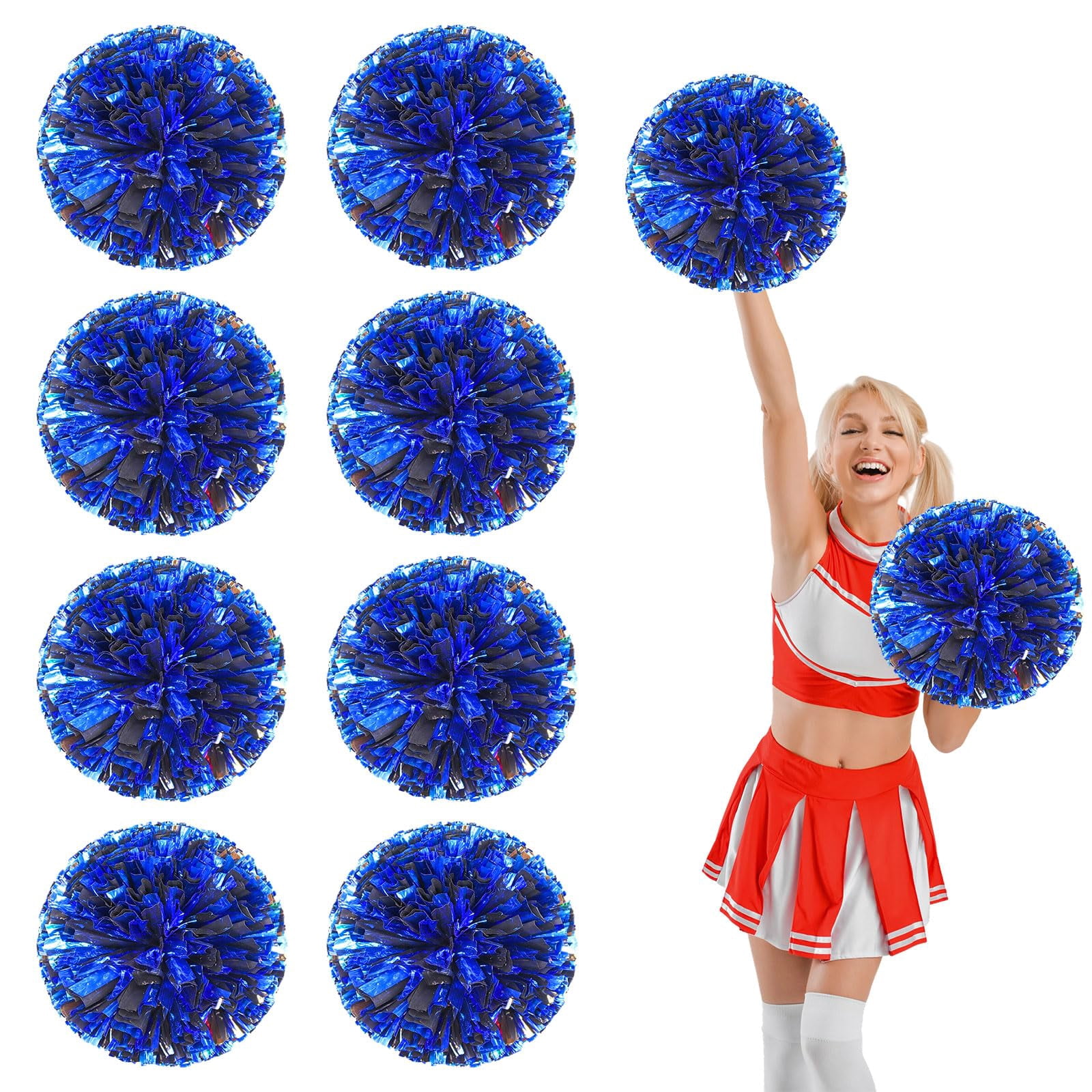 10 Pcs pom poms Cheer,pom poms Cheerleading with Straight Handle Style Cheer Pom Pomsfor Dance, Matches