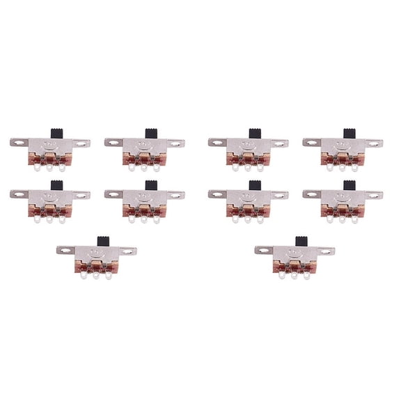 10 Pcs x On- 2 Position SPDT 1P2T Panel Mini Slide Switch Solder Lug SS12F15G3