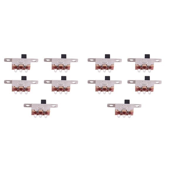 10 Pcs x On-Off 2 Position SPDT 1P2T Panel Mini Slide Switch Solder Lug SS12F15G3