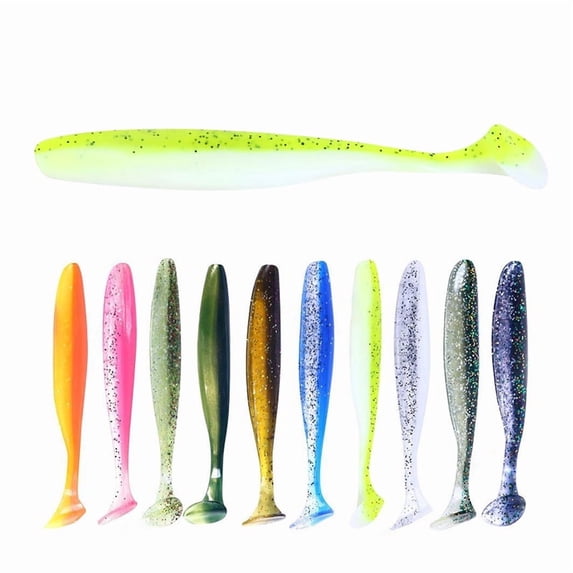 10 PcsFishing Lures Soft Baits For Bass, Crappie, Panfish, Catfish, Snook, Redfish and Sea trout