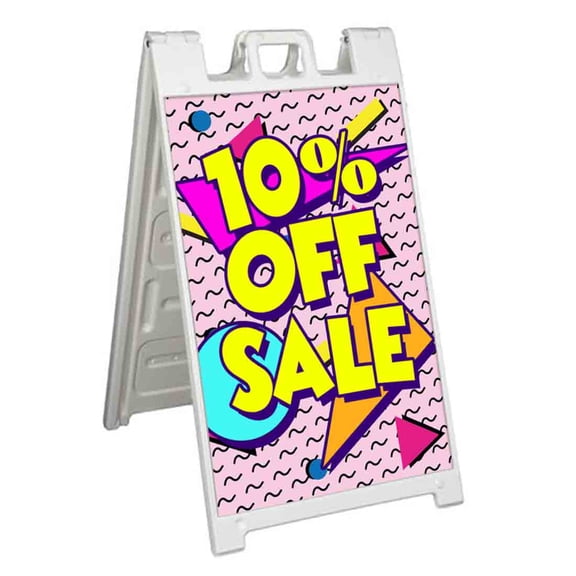 10 Percent Off sale (24" X 36") Standard A-Frame Signicade, Includes Decal Applied To Stand