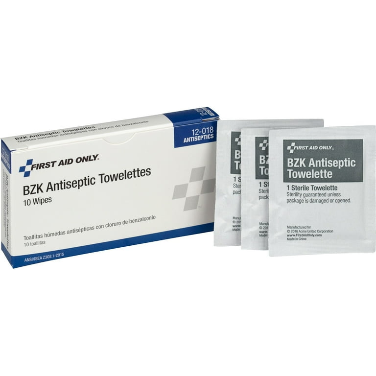 10 Person ANSI Class A Refill, BZK Antiseptic Wipes, 10/Box 10 Person ANSI Class A Refill, BZK Antiseptic Wipes, 10/Box