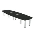 thumbnail image 1 of 10 Person Arc Boat Conference Room Table with Power Modules Post Legs, 1 of 7