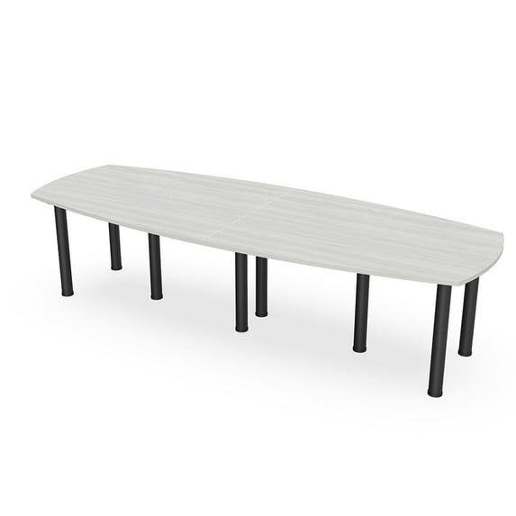 12X4 Arc Boat Conference Room Table with Power Modules And Post Legs