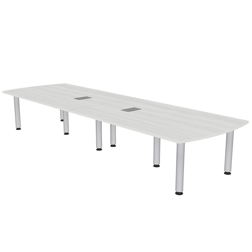 10 Person Arc Rectangle Conference Table with Power Modules Post Legs ...