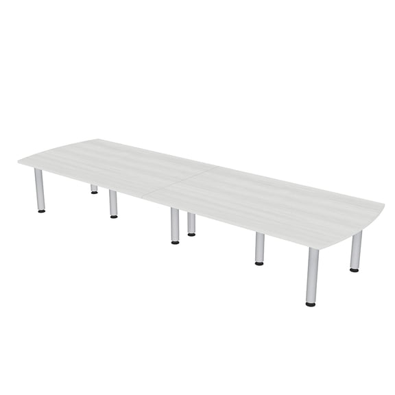 10 Person Arc Rectangle Conference Table with Power Modules Post Legs