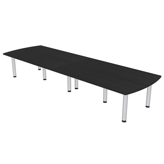 10 Person Arc Rectangle Conference Table with Power Modules Post Legs