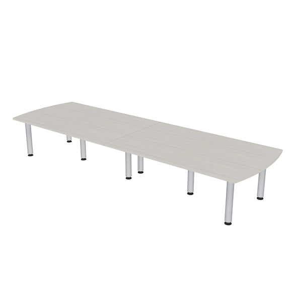 10 Person Arc Rectangle Conference Table with Power Modules Post Legs