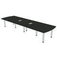 thumbnail image 1 of 10 Person Arc Rectangle Conference Table with Power Modules Post Legs, 1 of 7