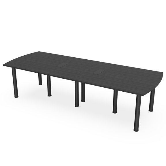 10 Person Arc Rectangle Conference Table with Power Modules Post Legs