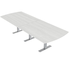 10 Person Arc Rectangle Powered Modular Conference Table Metal T Bases