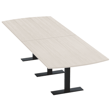10 Person Arc Rectangle Powered Modular Conference Table Metal T Bases