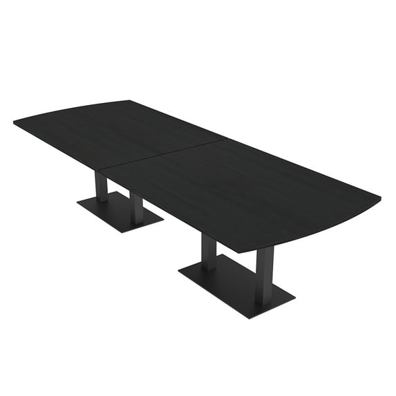 10 Person Arc Rectangle Powered Modular Conference Table Metal T Bases