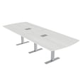 thumbnail image 1 of 10 Person Arc Rectangle Powered Modular Conference Table Metal T Bases, 1 of 8