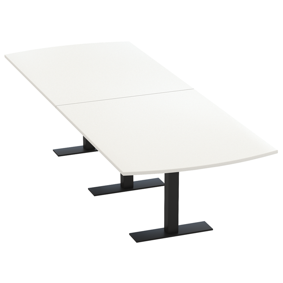 10 Person Arc Rectangle Powered Modular Conference Table Metal T Bases