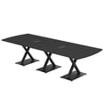 thumbnail image 1 of 10 Person Arc Rectangle Powered Modular Conference Table Metal X Bases, 1 of 7