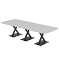 10 Person Arc Rectangle Powered Modular Conference Table Metal X Bases ...